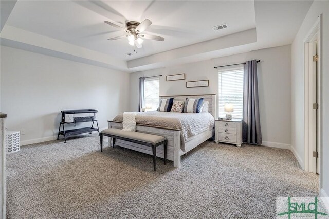 55 Saddlebrush Rd, Ellabell, GA 31308 - bedroom with carpet floors, a tray ceiling, and baseboards