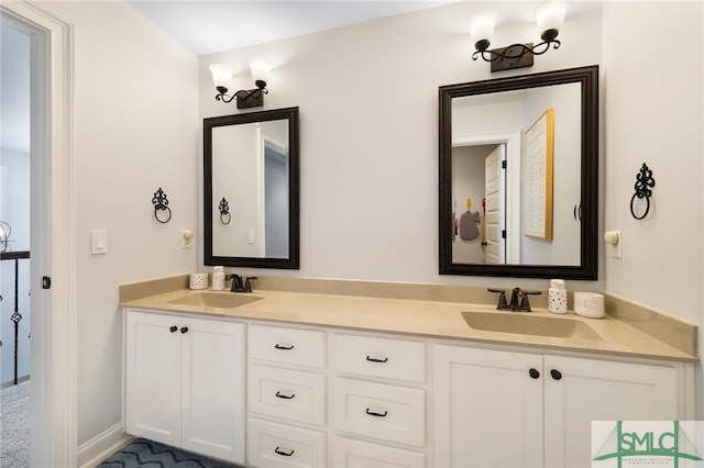 bathroom with double vanity