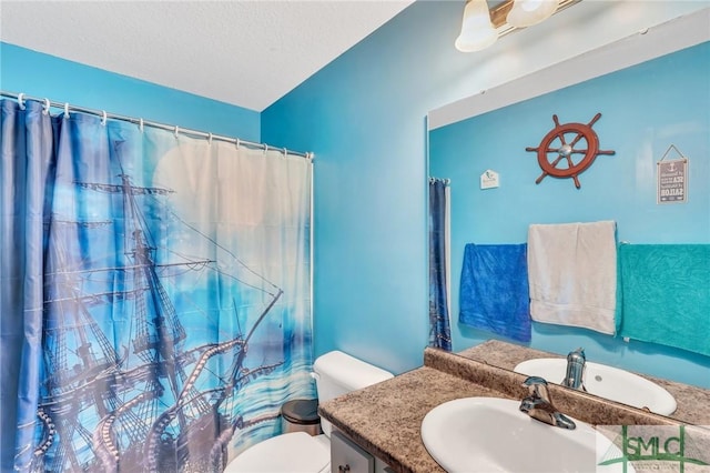53 Boykin Way NE, Ludowici, GA 31316 - bathroom with vanity, curtained shower, and toilet