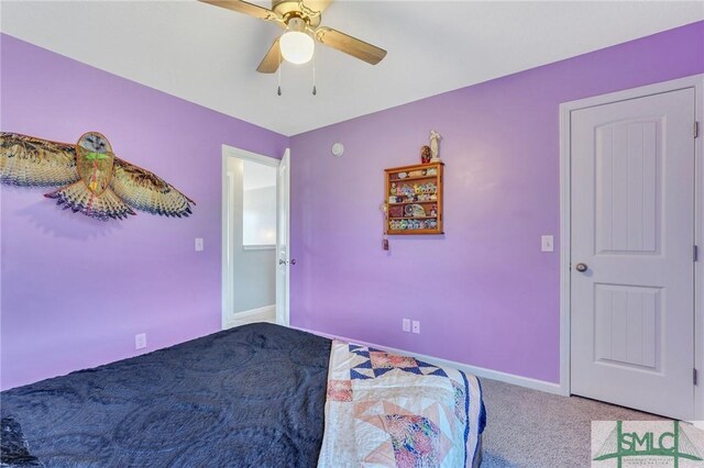 53 Boykin Way NE, Ludowici, GA 31316 - carpeted bedroom featuring baseboards and ceiling fan