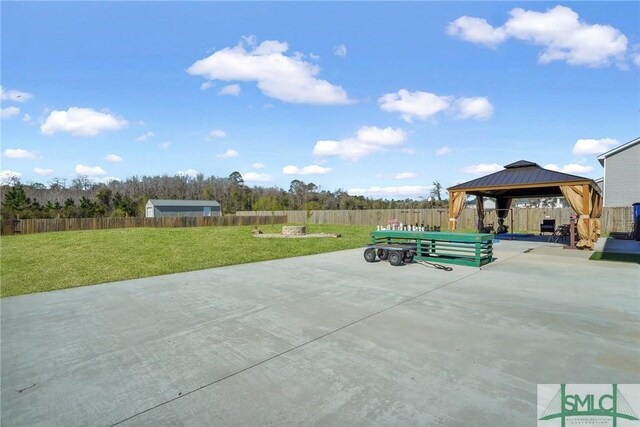 53 Boykin Way NE, Ludowici, GA 31316 - view of patio / terrace featuring fence and a gazebo