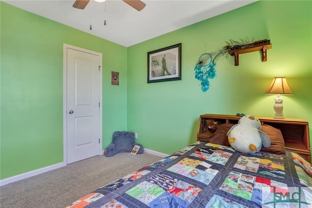 53 Boykin Way NE, Ludowici, GA 31316 - carpeted bedroom with baseboards and ceiling fan