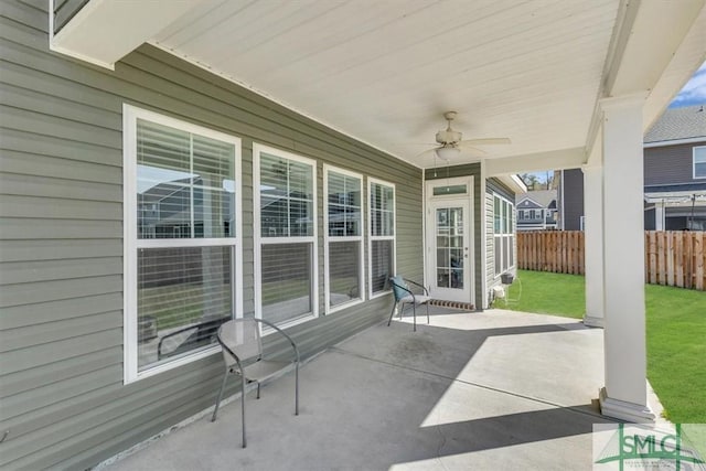 52 Shoefstall St, Port Wentworth, GA 31407 - view of patio with fence and ceiling fan