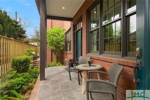 5091/2 Tattnall St, Savannah, GA 31401 - view of patio / terrace featuring covered porch and fence