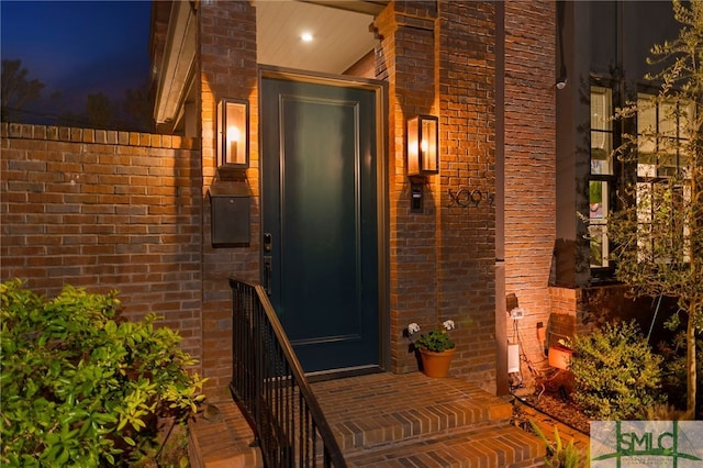 5091/2 Tattnall St, Savannah, GA 31401 - property entrance featuring brick siding