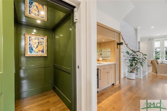 5091/2 Tattnall St, Savannah, GA 31401 - corridor with recessed lighting and light wood finished floors