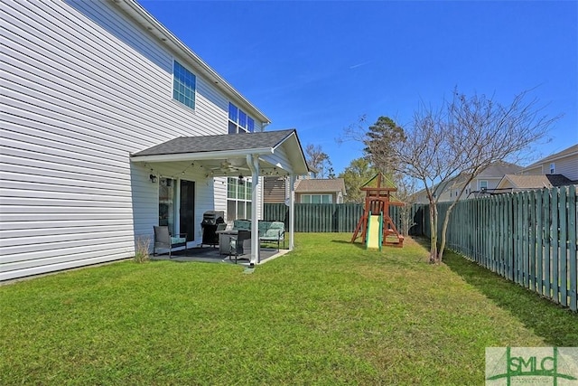 95 Glen Way, Richmond Hill, GA 31324 - view of yard featuring a playground and a patio