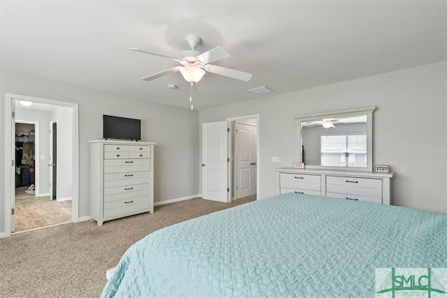 95 Glen Way, Richmond Hill, GA 31324 - bedroom featuring carpet, baseboards, and a ceiling fan