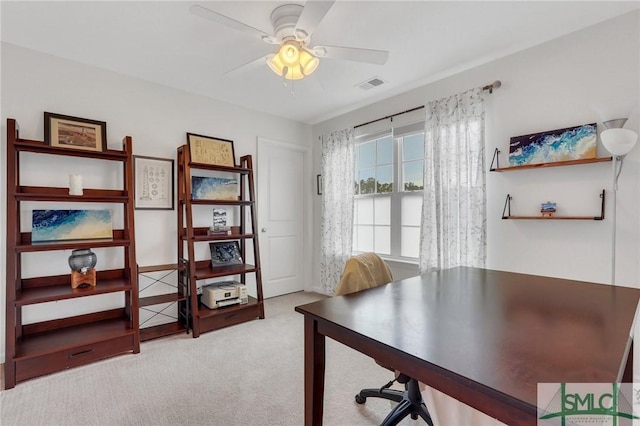 3286 Garden Hills Loop, Richmond Hill, GA 31324 - carpeted office space with visible vents and ceiling fan