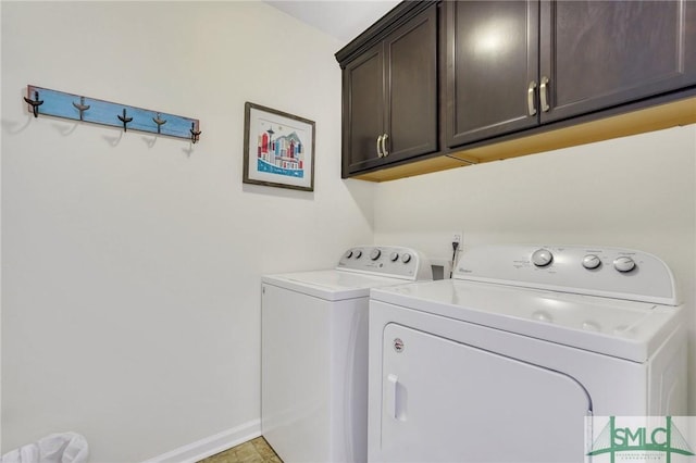 3286 Garden Hills Loop, Richmond Hill, GA 31324 - washroom with baseboards, cabinet space, and washer and clothes dryer
