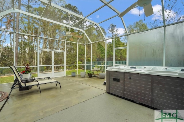 3286 Garden Hills Loop, Richmond Hill, GA 31324 - view of patio with a lanai and a hot tub