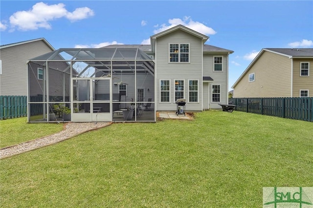 3286 Garden Hills Loop, Richmond Hill, GA 31324 - back of house featuring a patio area, a lawn, and a fenced backyard