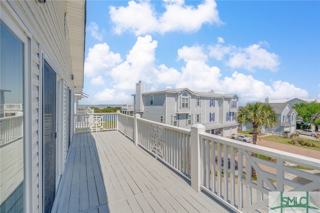 deck featuring a residential view