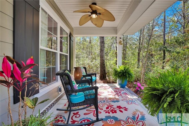 93 Bradford Pear Dr, Richmond Hill, GA 31324 - view of patio / terrace featuring ceiling fan