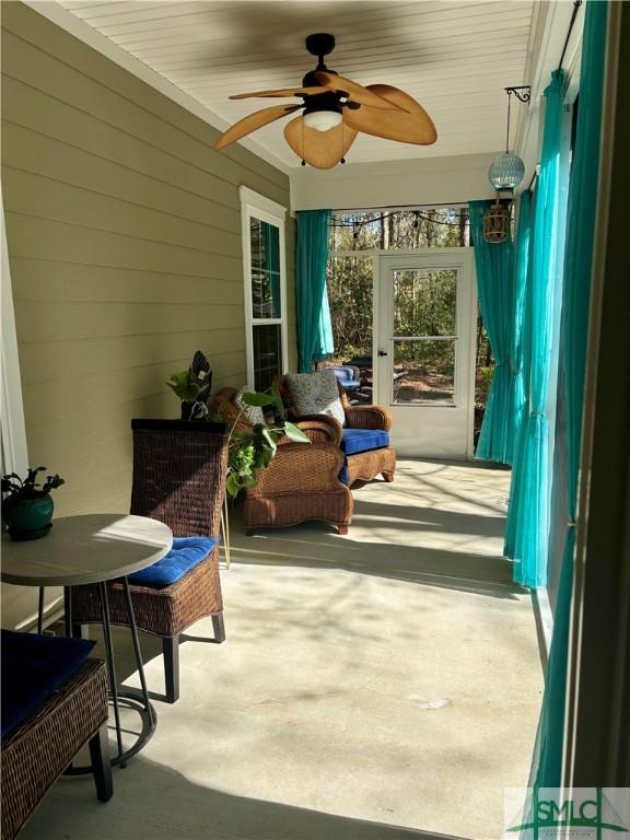 93 Bradford Pear Dr, Richmond Hill, GA 31324 - view of patio / terrace with ceiling fan