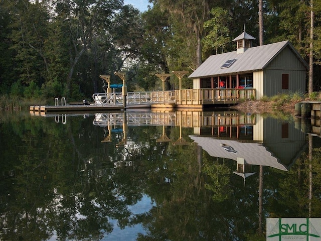 93 Bradford Pear Dr, Richmond Hill, GA 31324 - dock area with a deck with water view