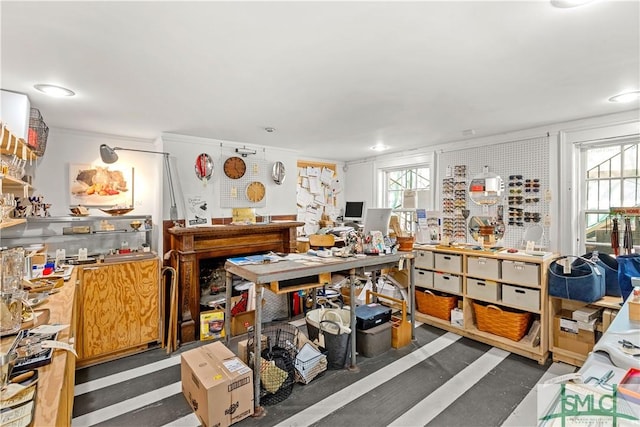 24 W Taylor St, Savannah, GA 31401 - misc room with a workshop area, a healthy amount of sunlight, and recessed lighting