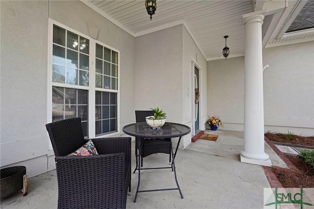 view of patio featuring visible vents