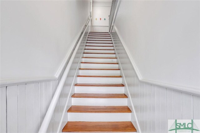 420 E Bolton St, Savannah, GA 31401 - staircase with a wainscoted wall