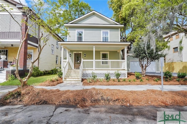 view of front of property with covered porch