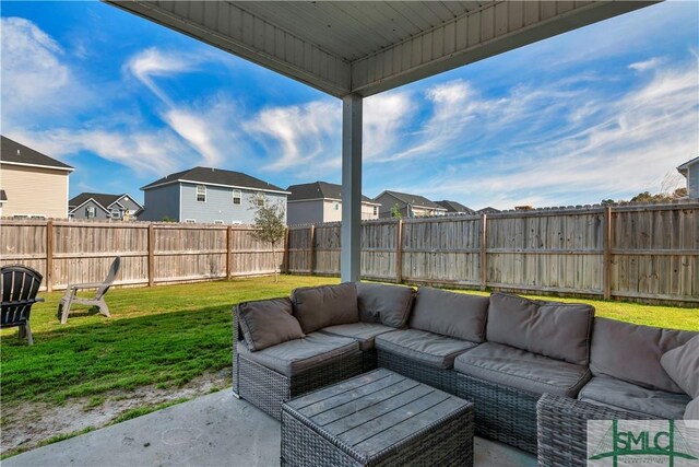 218 Herty Ln, Hinesville, GA 31313 - view of patio / terrace with an outdoor hangout area and a residential view