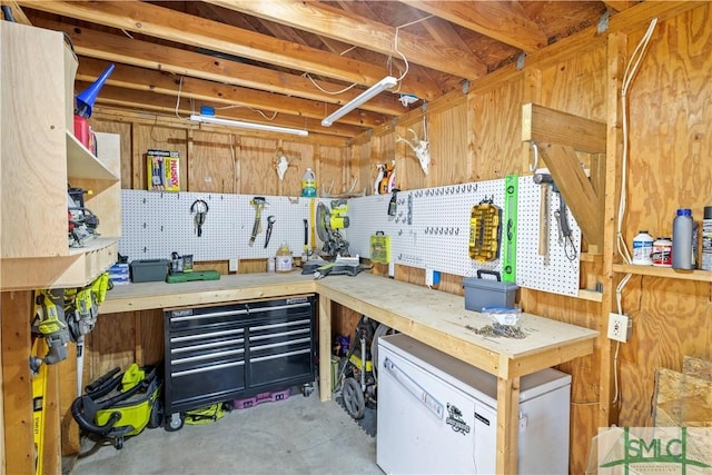 90 Cottage Ct, Richmond Hill, GA 31324 - interior space with a workshop area and concrete flooring