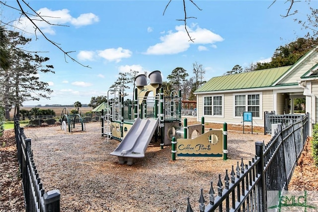 communal playground with fence