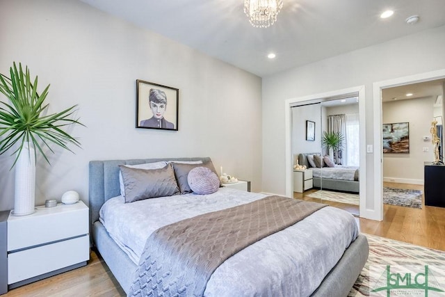 28 Delegal Rd, Savannah, GA 31411 - bedroom featuring a closet, baseboards, wood finished floors, and recessed lighting