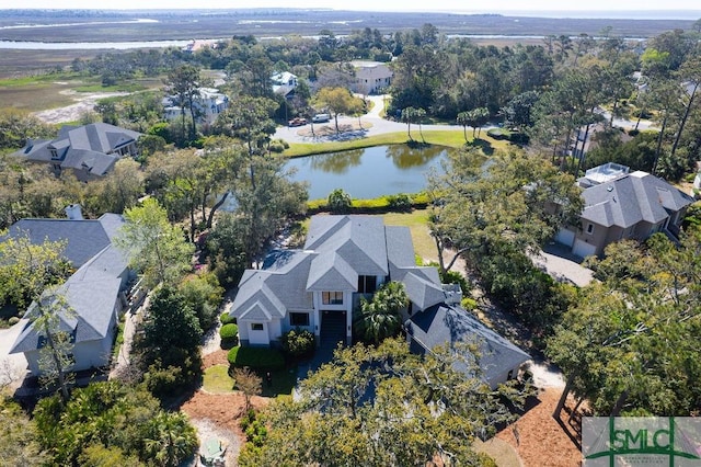 28 Delegal Rd, Savannah, GA 31411 - birds eye view of property featuring a water view