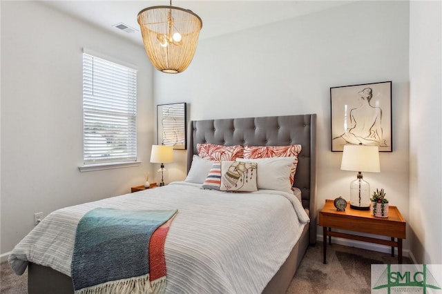 111 Troupe Dr, Savannah, GA 31407 - bedroom featuring carpet and a chandelier