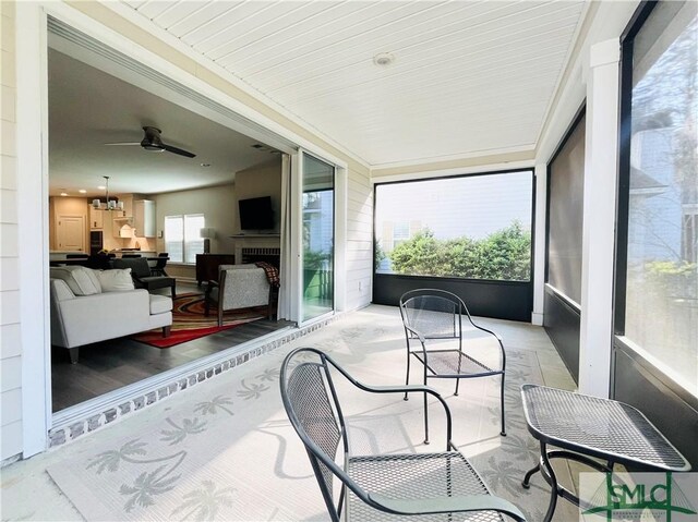 125 Long Creek Ln, Richmond Hill, GA 31324 - sunroom / solarium with a ceiling fan