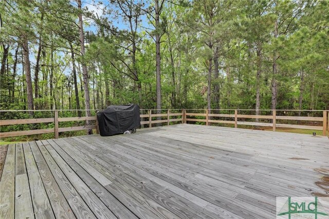 deck featuring area for grilling
