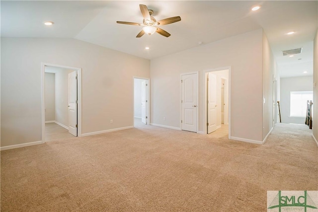 135 Sessile Oak Dr, Savannah, GA 31419 - unfurnished bedroom with baseboards, visible vents, recessed lighting, and light colored carpet