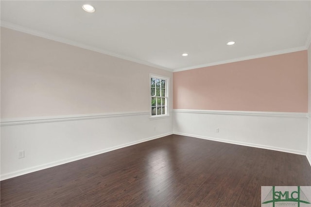 13 Burnt Tree Rd, Savannah, GA 31419 - spare room with wood finished floors, recessed lighting, and ornamental molding