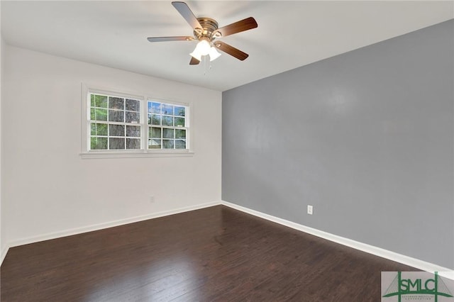 13 Burnt Tree Rd, Savannah, GA 31419 - spare room with dark wood-style floors and a ceiling fan