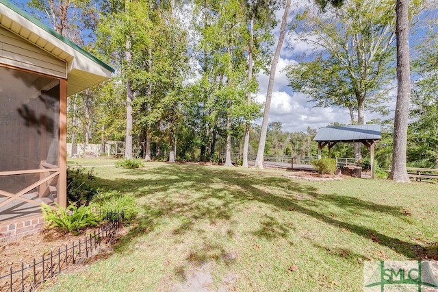 view of yard with fence
