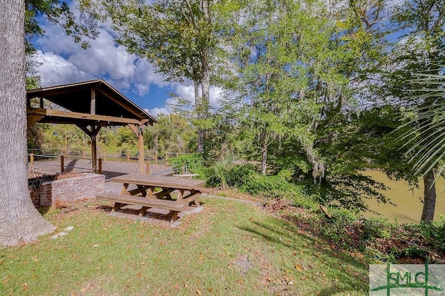 view of yard with a gazebo