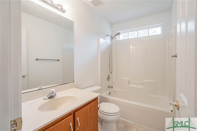 28 Raven Wood Way, Pooler, GA 31322 - bathroom with tub / shower combination, vanity, visible vents, toilet, and tile patterned floors