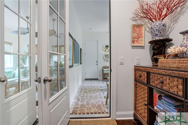 entryway with baseboards