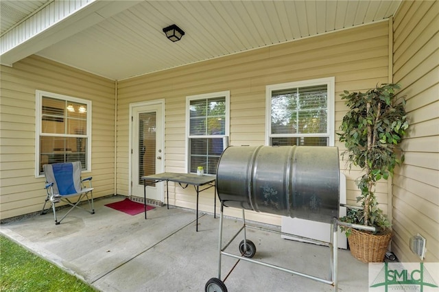 view of patio featuring area for grilling