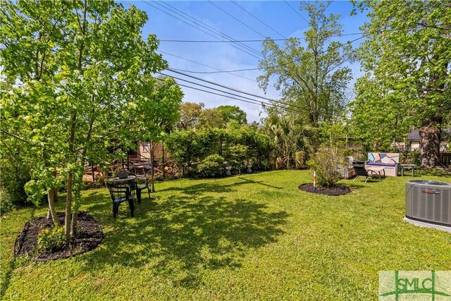 109 Seminole St, Savannah, GA 31406 - view of yard with central AC unit and fence private yard