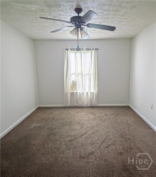 130 N Leeds Gate Rd, Savannah, GA 31406 - spare room featuring a textured ceiling, carpet flooring, ceiling fan, and baseboards