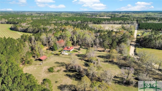1505 Wilson Rd, Brooklet, GA 30415 - aerial view featuring a wooded view and a rural view