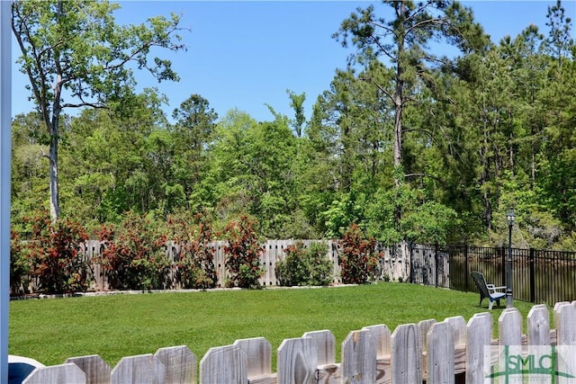 view of yard with fence