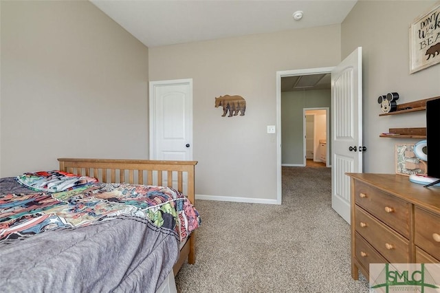 106 Cedar Ridge Dr, Guyton, GA 31312 - bedroom with attic access, light carpet, and baseboards