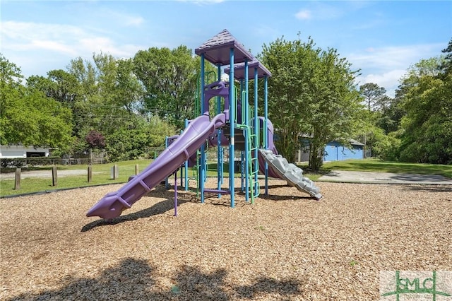 community playground with a lawn