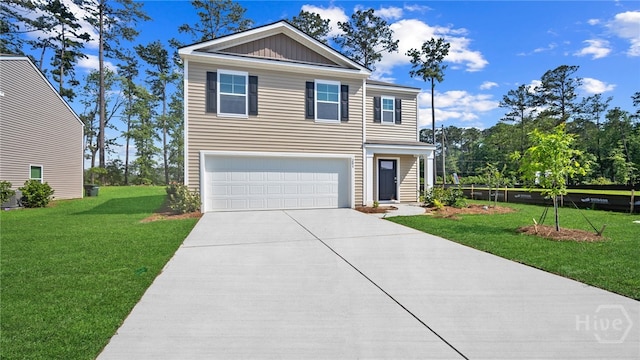 203 Ellie Way, Savannah, GA 31419 - view of front of house featuring driveway, an attached garage, a front lawn, and board and batten siding
