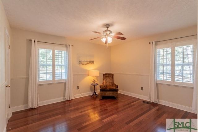 3411 Ponderosa Rd, Portal, GA 30450 - unfurnished room featuring a wealth of natural light, ceiling fan, and wood finished floors
