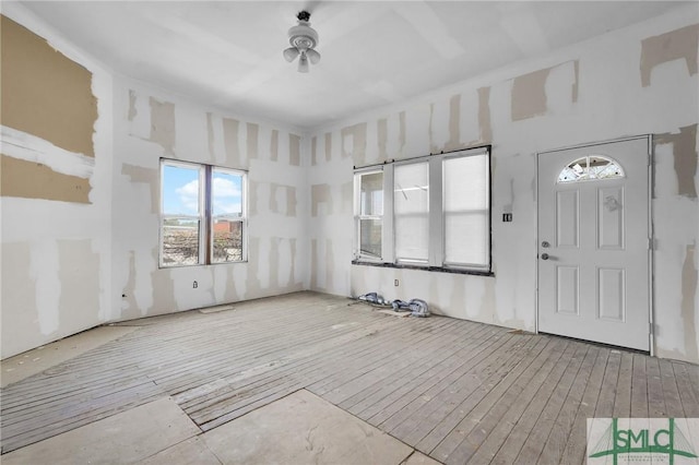foyer entrance featuring hardwood / wood-style floors