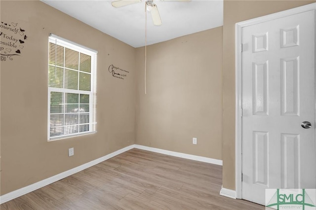 633 W 39th St, Savannah, GA 31415 - spare room with ceiling fan, light wood-type flooring, and baseboards